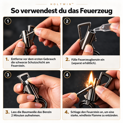HOLTWIN™ – Nachfüllbares Schlüsselanhänger-Feuerzeug
